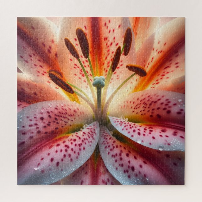Puzzle Stargazer Lily Close-Up (Vertical)