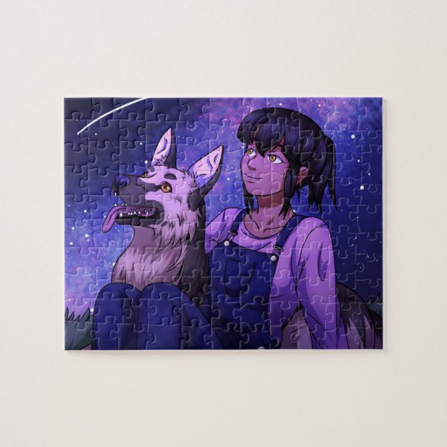 Puzzle Stargazing avec un chien (Horizontal)