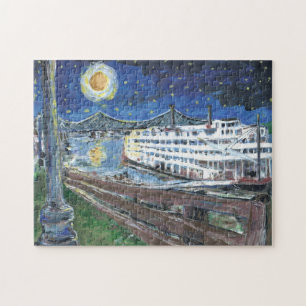 Puzzle Starry Night Mississippi River Boat