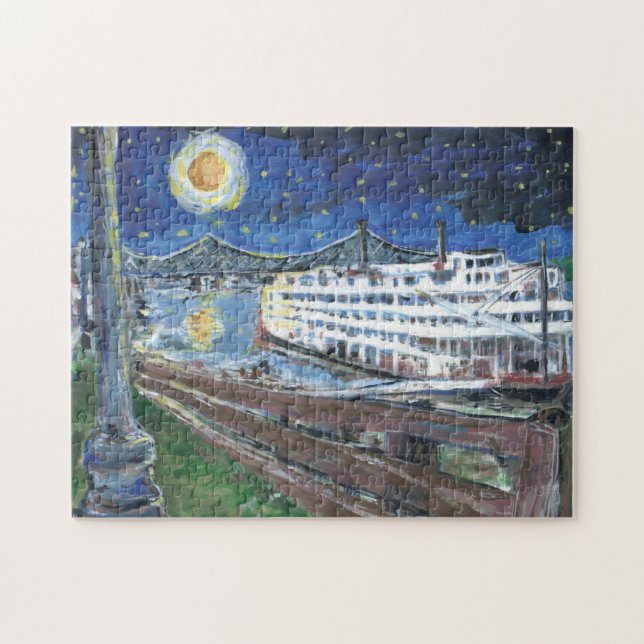 Puzzle Starry Night Mississippi River Boat (Horizontal)