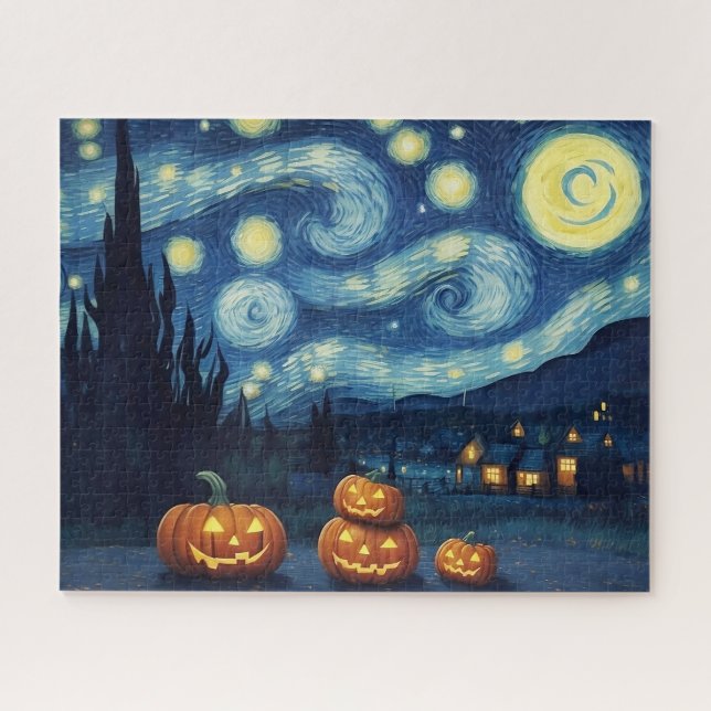 Puzzle Starry Night Van Gogh Halloween (Horizontal)