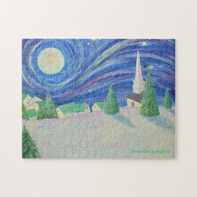 Puzzle Starry Night Village Par Brendan Loughlin (Horizontal)