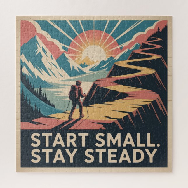Puzzle Start Small. Stay Steady (Vertical)
