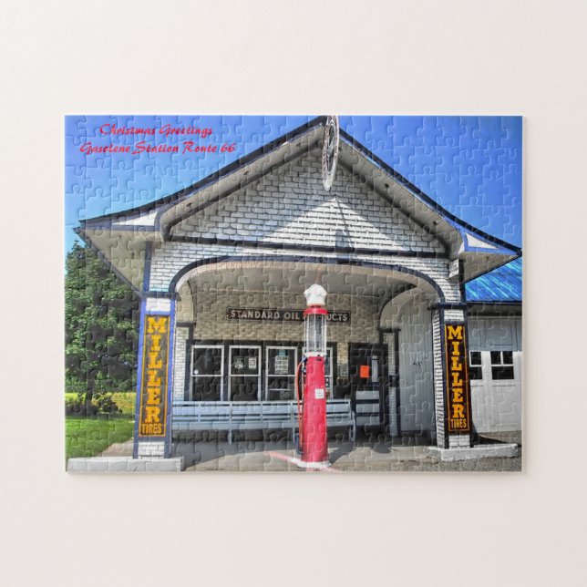 Puzzle Stations-service Route 66. Vœux de Noël (Horizontal)