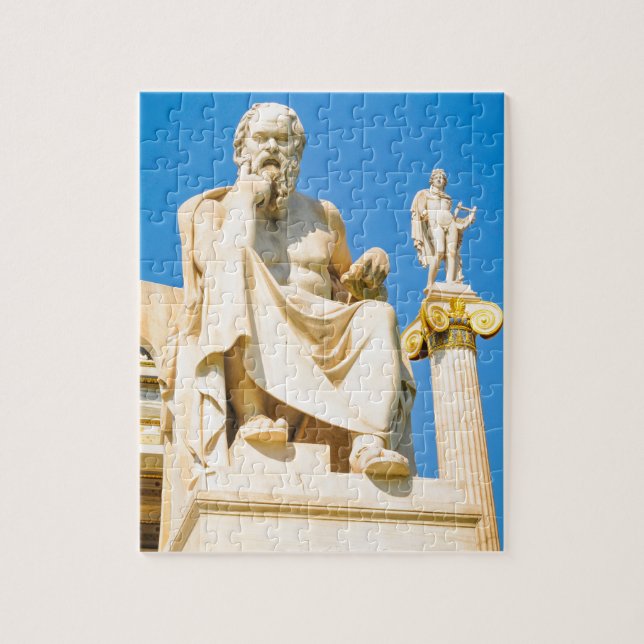 Puzzle Statue antique de philosophe à Athènes, Grèce (Vertical)