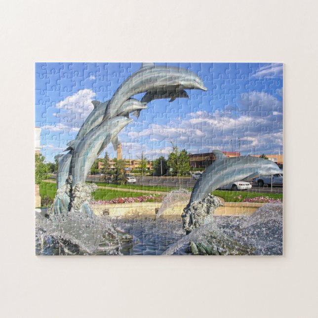 Puzzle Statue de dauphin d'eau Denver. (Horizontal)