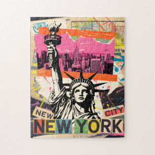 Puzzle Statue de la Liberté de New York City Collage Punk
