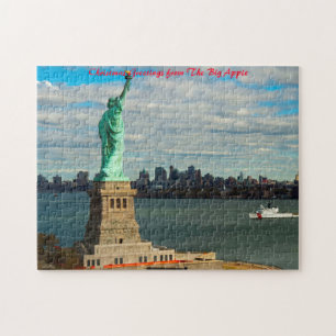 Puzzle Statue de la Liberté New York. Vœux de Noël
