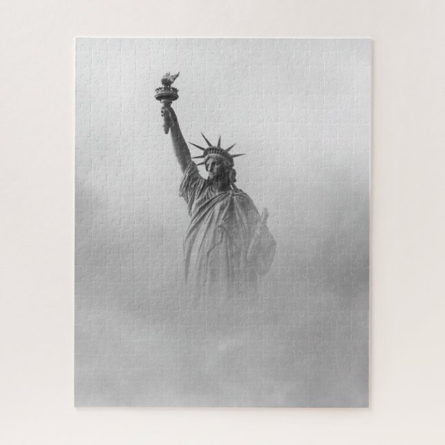 Puzzle Statue de l'Amérique de la Liberté Noir et Blanc (Vertical)