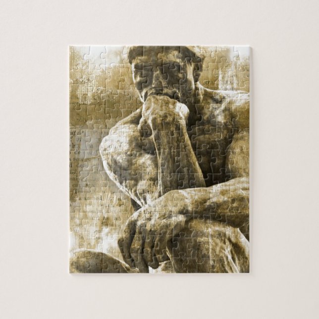Puzzle Statue en bronze affligée Auguste Rodin le penseur (Vertical)
