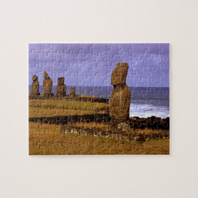 Puzzle Statue Moai de la plate-forme Tahai Abstraits Pâqu (Horizontal)