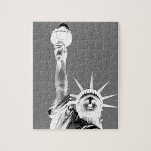 Puzzle Statue noire et blanche de Liberty New York City