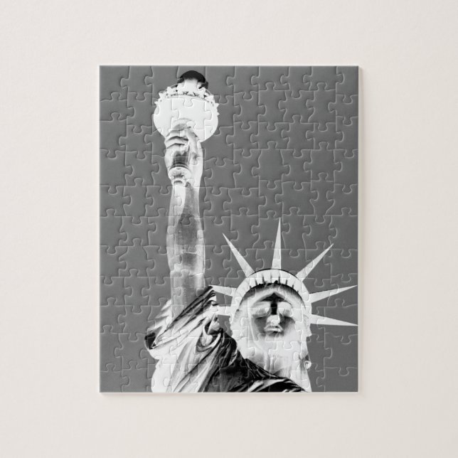Puzzle Statue noire et blanche de Liberty New York City (Vertical)