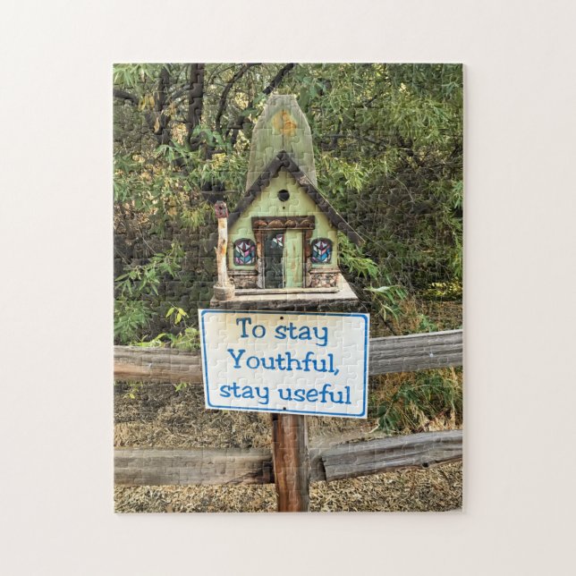 Puzzle Stay Youthful, Stay Useful, Funny Sign (Vertical)