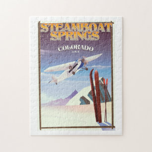 Puzzle Steamboat Springs colorado affiche de voyage vinta