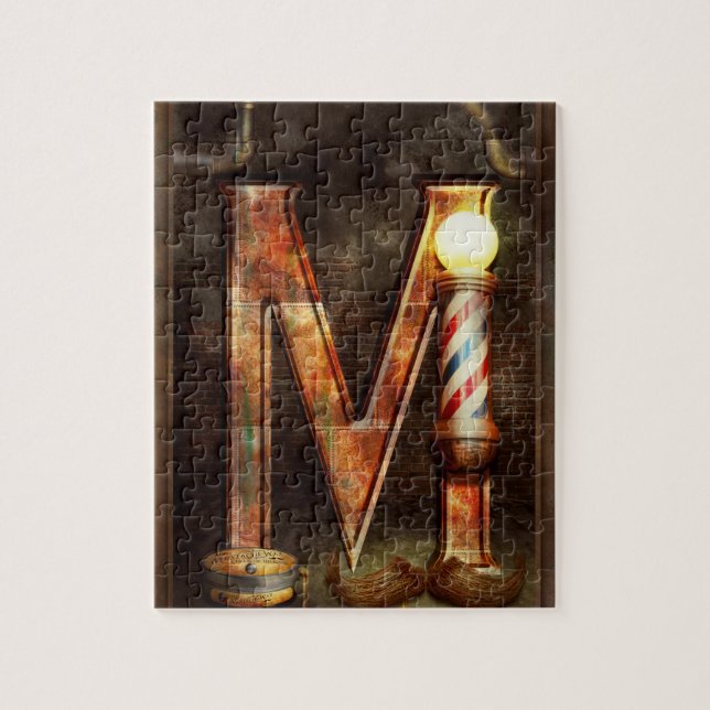 Puzzle Steampunk - alphabet - M est pour la moustache (Vertical)