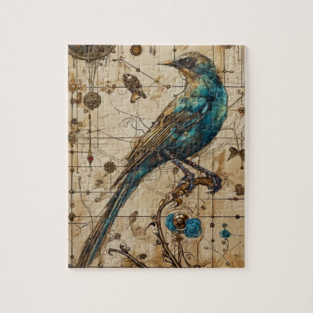 Puzzle Steampunk Bird Art Small (Vertical)
