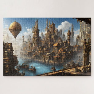 Puzzle Steampunk City avec ballon