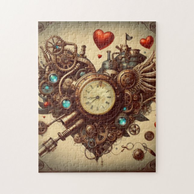 Puzzle Steampunk cœur / Saint-Valentin  (Vertical)