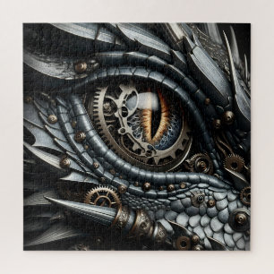 Puzzle Steampunk Dragon Eye Closeup Ai Art