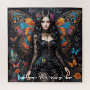 Puzzle Steampunk Gothique Floral Butterfly Girl