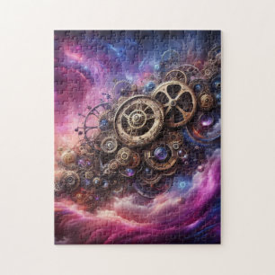 Puzzle Steampunk Industrial Clocwork Purple and Pink