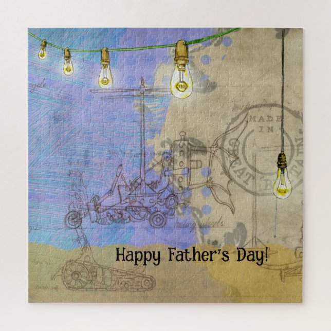 Puzzle Steampunk Mécanique Edison Light Bulb Architect (Vertical)