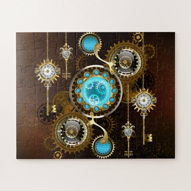 Puzzle Steampunk Rusty Background (Horizontal)