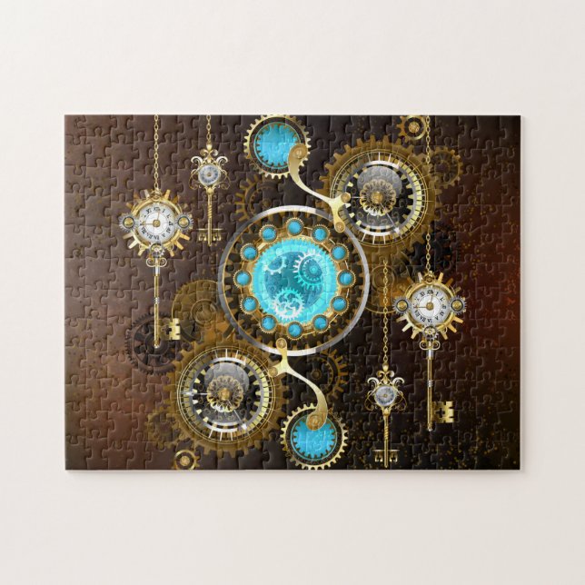 Puzzle Steampunk Rusty Background (Horizontal)