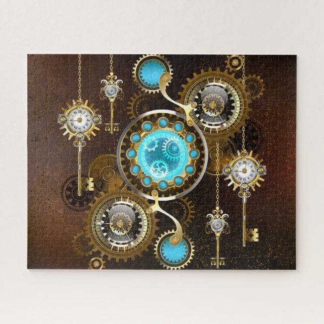 Puzzle Steampunk Rusty Background (Horizontal)