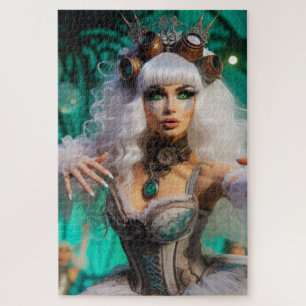Puzzle Steampunk Victorian Futuristic Green Dancer