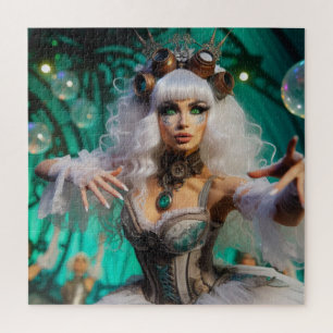 Puzzle Steampunk Victorian Futuristic Green Dancer