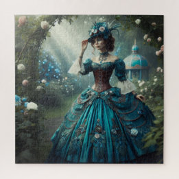 Puzzle Steampunk Vintage Victorian Garden Lady