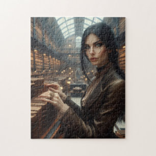 Puzzle Steampunk Vintage Victorian Lady Librairie