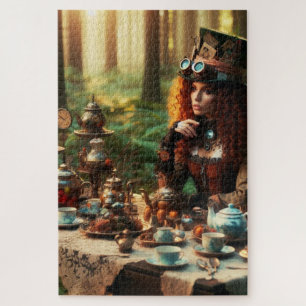 Puzzle Steampunk Vintage Victorian Lady Mad Hatter