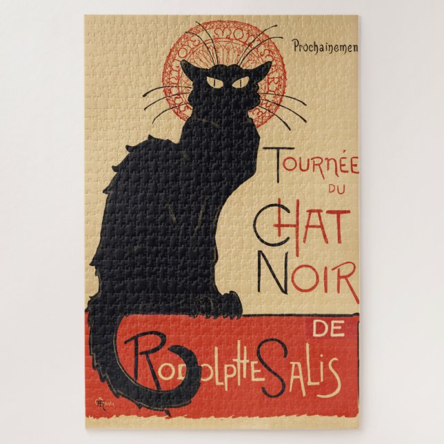 Puzzle Steinlen Art Nouveau Chat Noir Vintage Impression (Vertical)