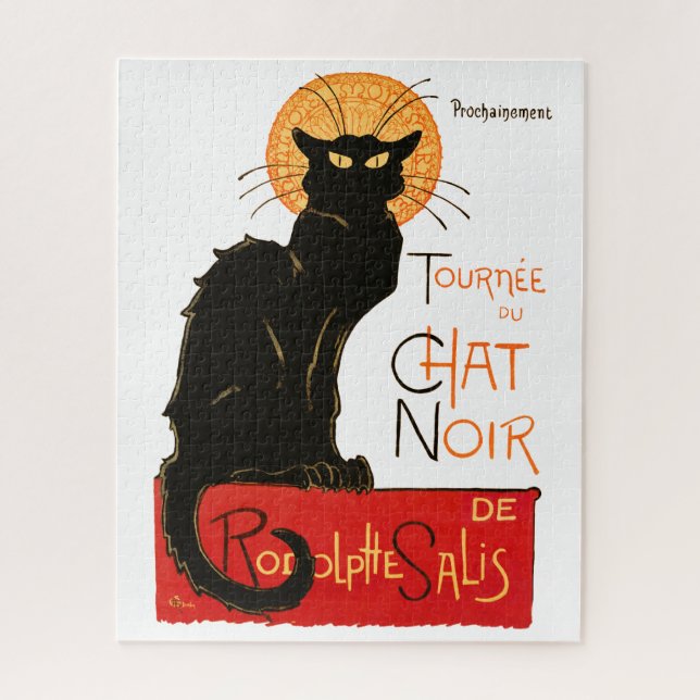 Puzzle Steinlen Art Nouveau French Black Cat Art (Vertical)