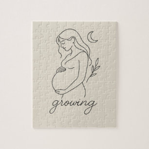 Puzzle Sticker minimaliste en ligne de grossesse serene