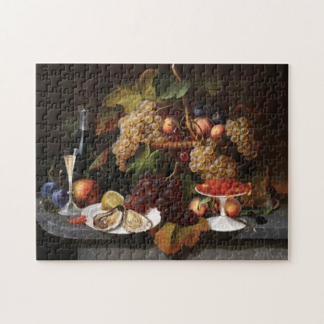 Puzzle Still Life avec fruits, huîtres et peinture à vin (Horizontal)