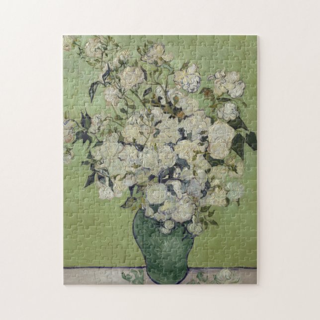 Puzzle Still Life : Roses roses dans un vase de Van Gogh (Vertical)