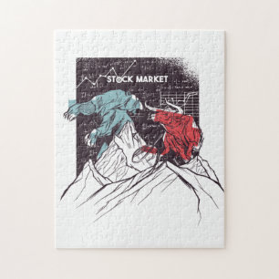 Puzzle Stock Market Fight Bull contre Bear Trading