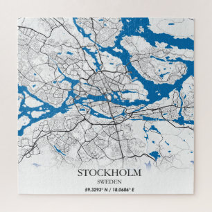 Puzzle Stockholm Sweden City Map Travel Simple