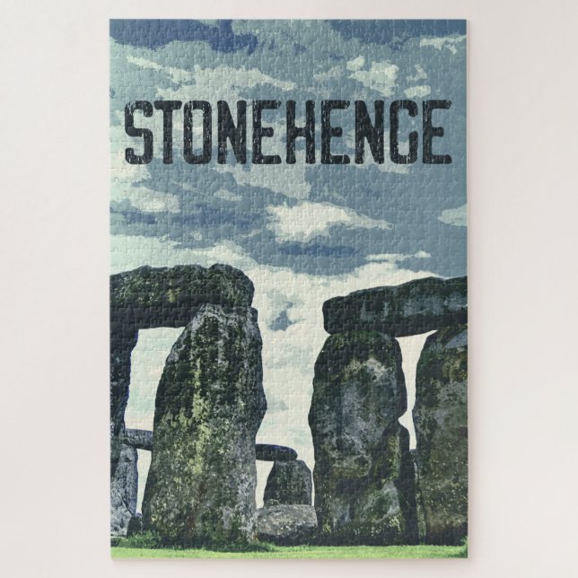 Puzzle Stonehenge Angleterre rétro poster vintage Postcar (Vertical)
