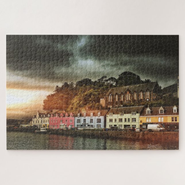 Puzzle Stormy Portree Isle Of Skye Scotland Voyage Jigsaw (Horizontal)