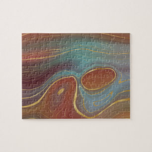 Puzzle Strata automne   Terra Cotta Turquoise et Gold Aga