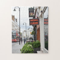 Street Scene Indian Restaurant Londres Angleterre