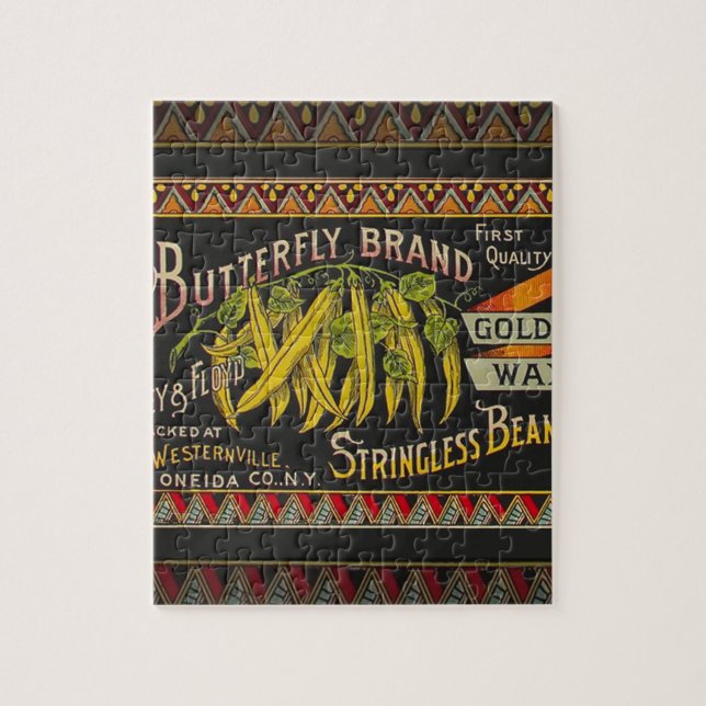 Puzzle String Bean Label Vegetable Country (Vertical)