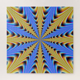 Puzzle Structure empilée en bleu et jaune