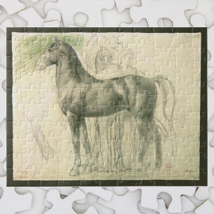 Puzzle Study of a Horse by Edgar Degas, Vintage Fine Art