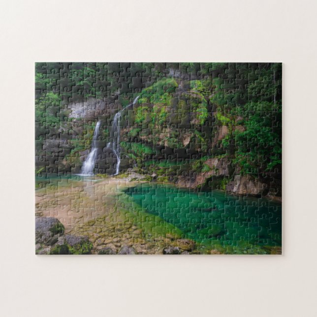 Puzzle Stunning waterfall Virje, Slovenia Poster (Horizontal)